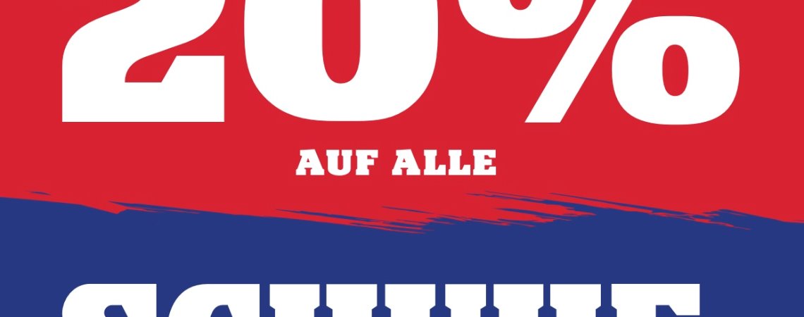 20% auf alle Schuhe